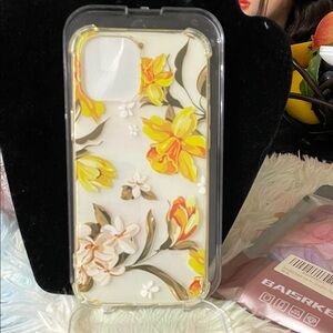 Vibrant Floral Phone Case - Yellow and White